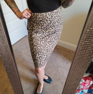 LOFT leopard pencil skirt